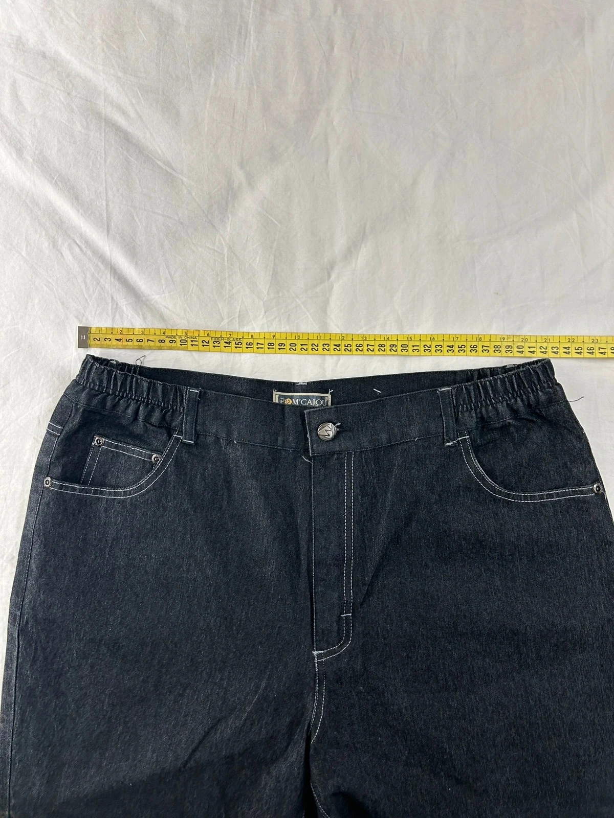 Calça jeans reta preta pom’cajou tamanho 46 nova – photo 8